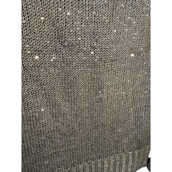 Metaphor Womens Silver Sequin Knit Sweater Size S - Picture 3 of 10